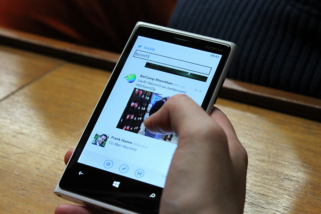 Echtzeitkommunikation: Ein Fall für Twiter. Hier beim BarCamp Rhein-Main. Foto. N.M. Grün