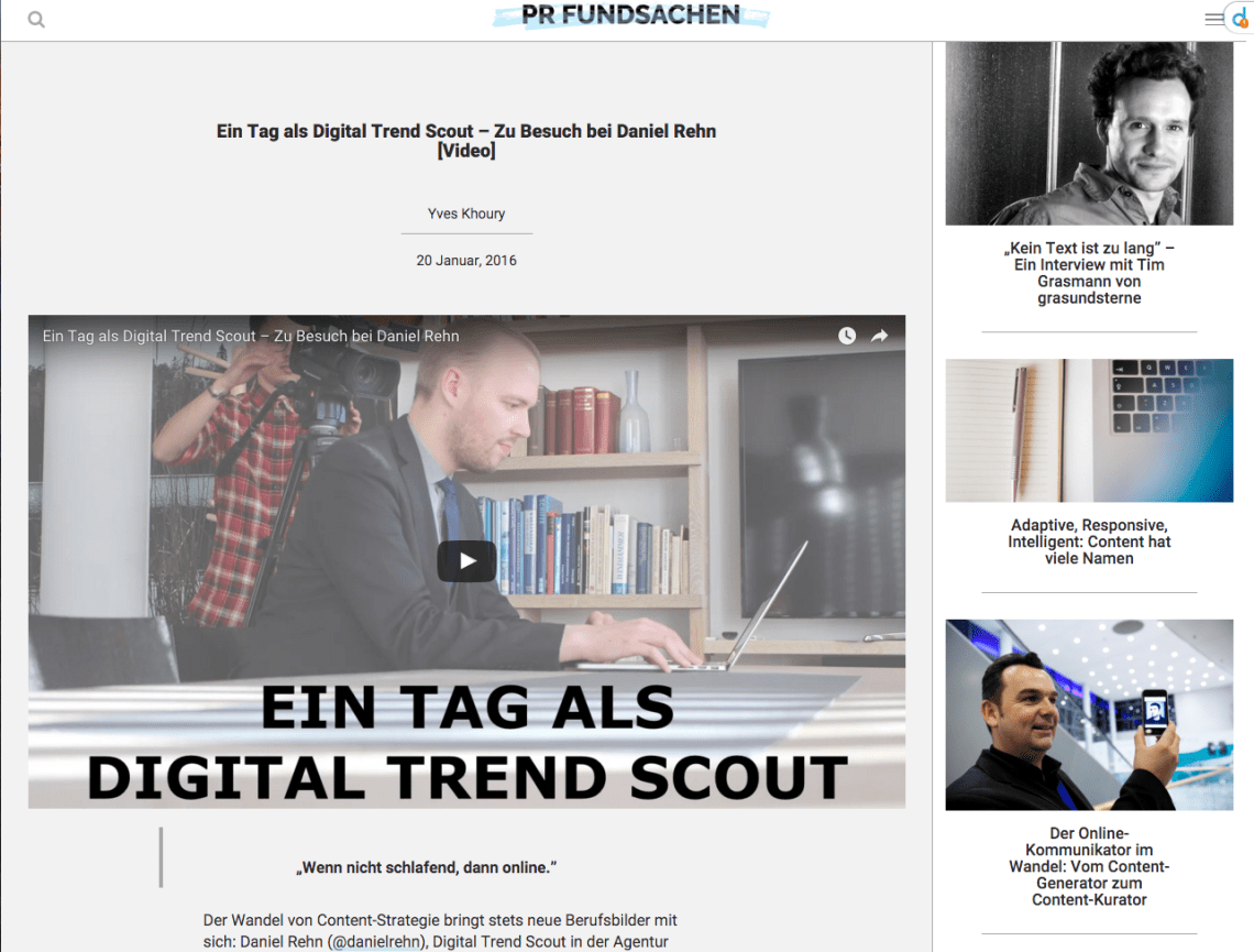 Screenshot PR-Fundsachen