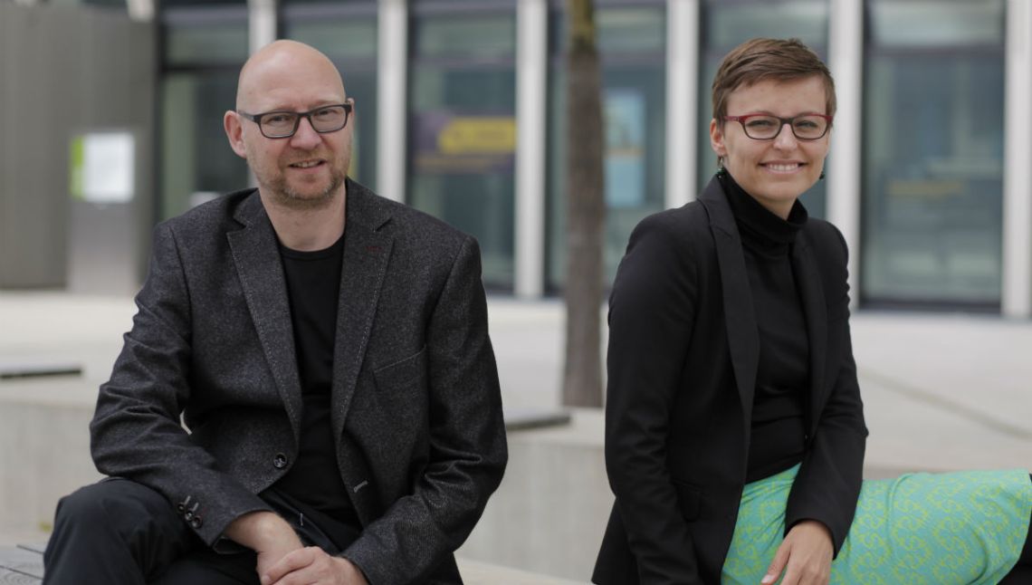 Pia Sue Helferich und Thomas Pleil, Gründer von Steinbeis flux